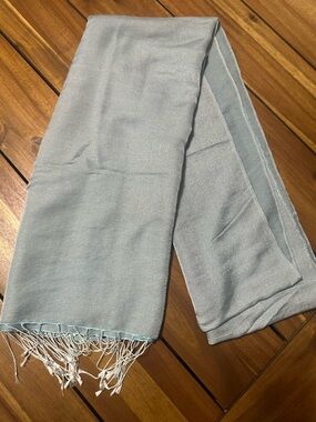 Light Blue Shimmery Fringe Scarf